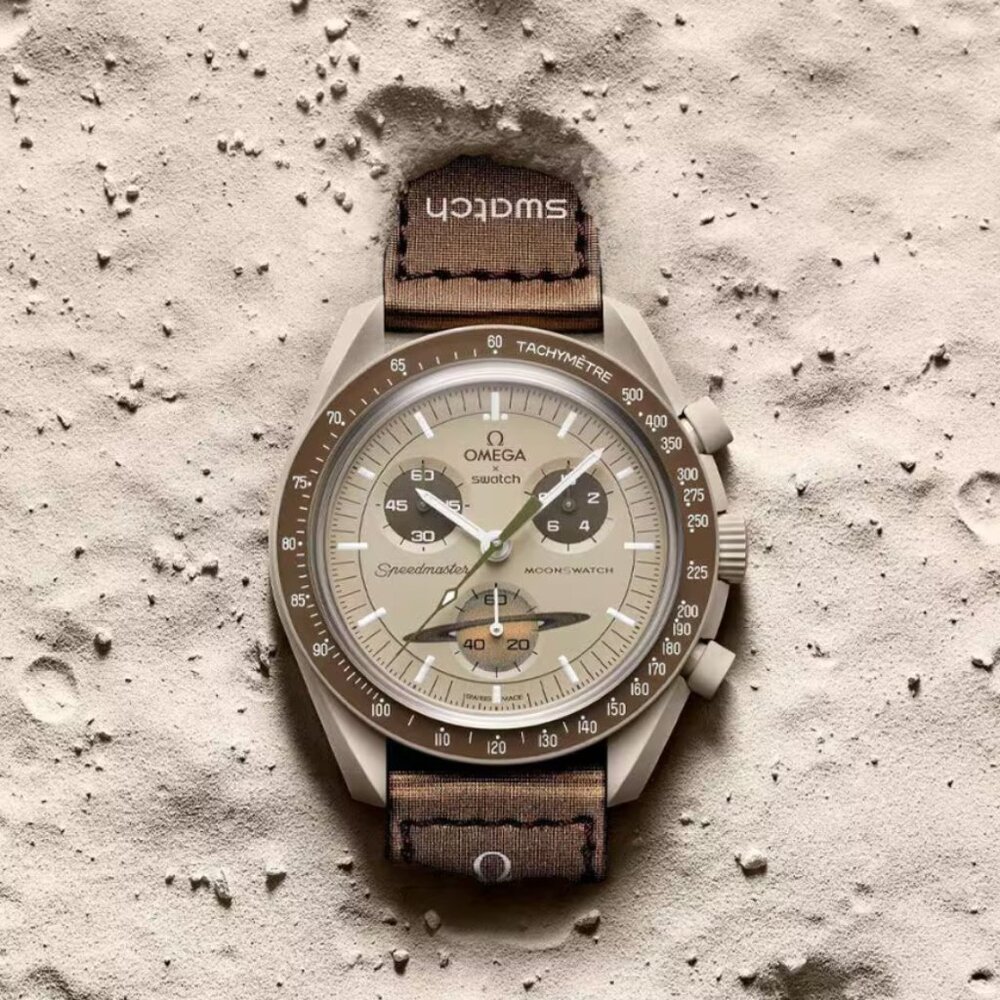 🍪 Swatch x Omega MoonSwatch Mission to Saturn | Bioceramic Beige-Gold
